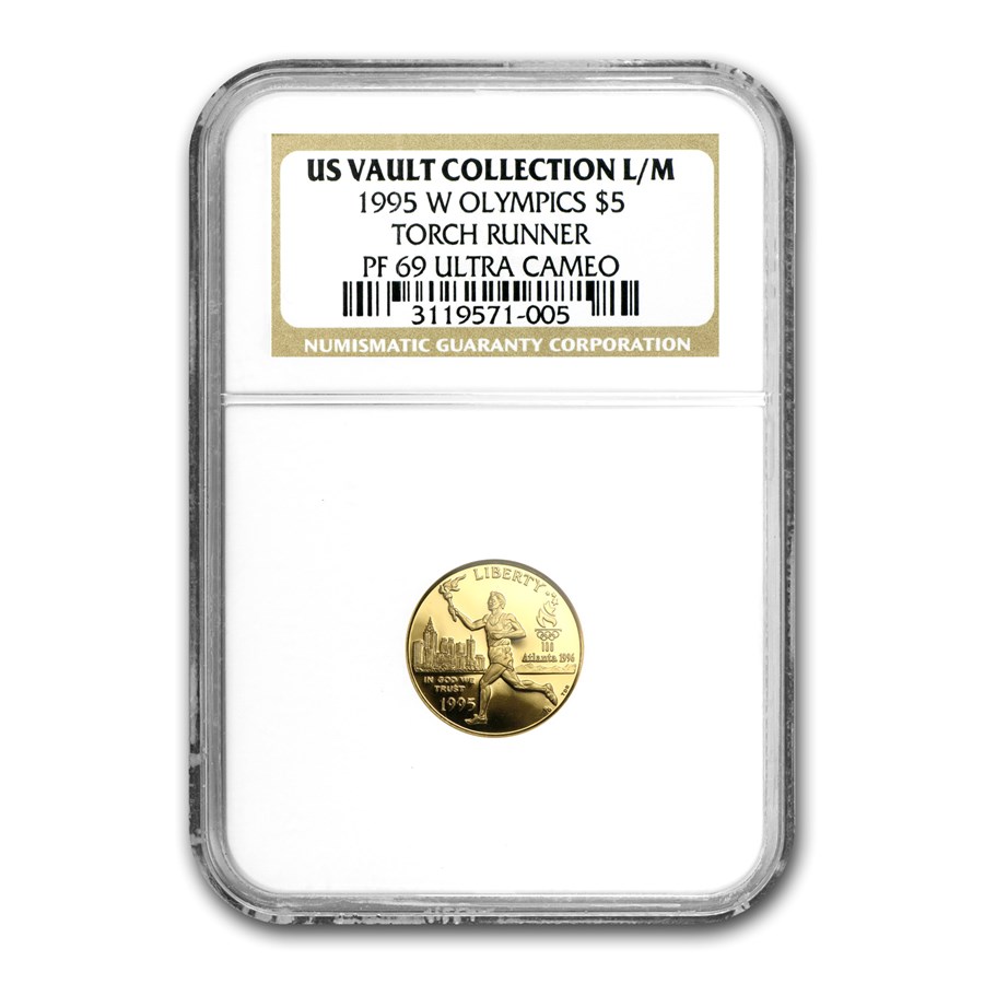 1995-W Gold $5 Commem Olympic Torch Runner PF-69 NGC