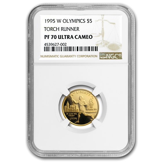1995-W Gold $5 Commem Olympic Torch Runner PF-70 NGC