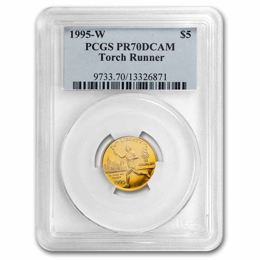 1995-W Gold $5 Commem Olympic Torch Runner PR-70 PCGS