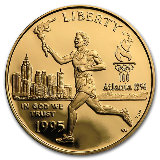 1995-W Gold $5 Commem Olympic Torch Runner Proof (w/Box & COA) 1995-W Gold $5 Commem Olympic Torch Runner Proof (w/Box & COA)