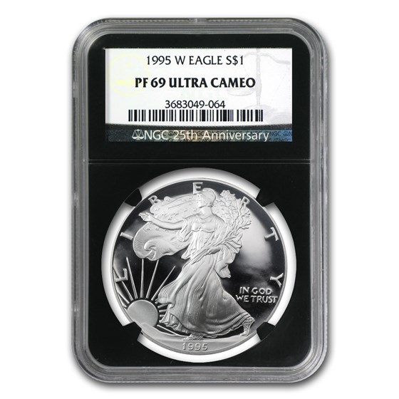 1995-W Proof American Silver Eagle PF-69 NGC (Retro Black Insert)