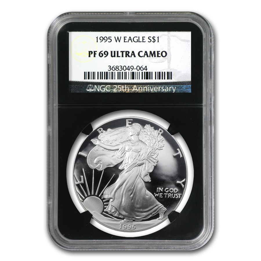 1995-W Proof American Silver Eagle PF-69 NGC (Retro Black Insert)