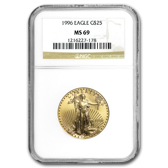 1996 1/2 oz American Gold Eagle MS-69 NGC 1996 1/2 oz American Gold Eagle MS-69 NGC