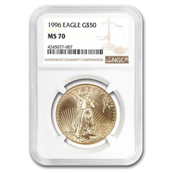 1996 1 oz American Gold Eagle MS-70 NGC 1996 1 oz American Gold Eagle MS-70 NGC