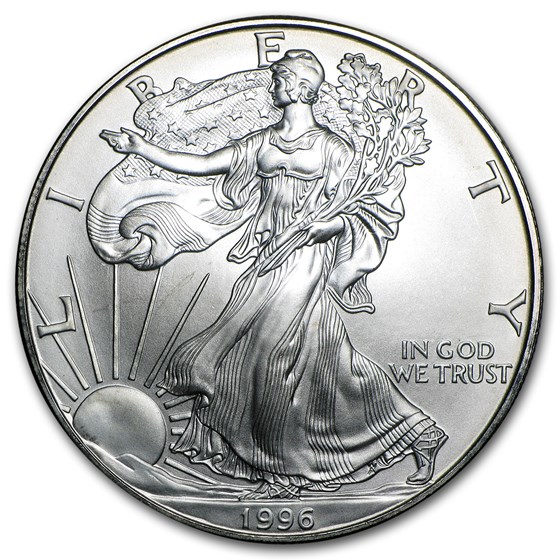 1996 1 oz American Silver Eagle (Abrasions) 1996 1 oz American Silver Eagle (Abrasions)
