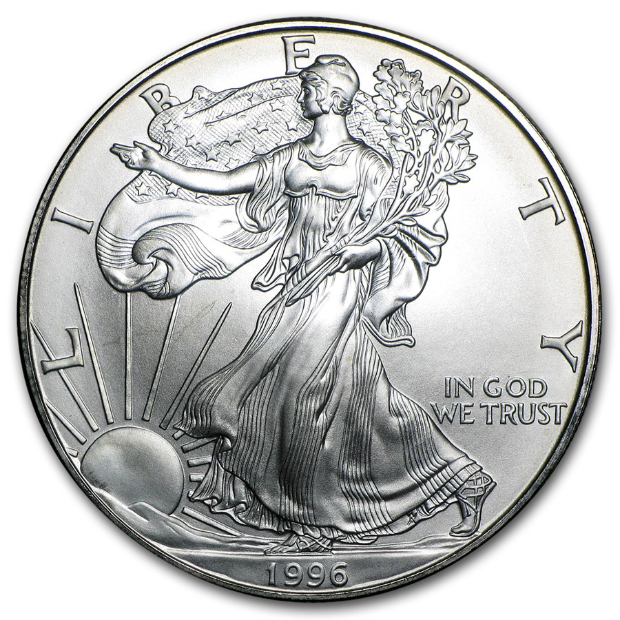 1996 1 oz American Silver Eagle (Abrasions)
