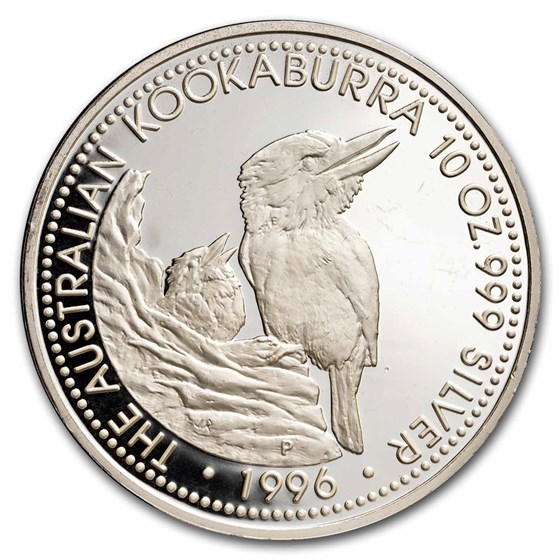 1996 10 oz Silver Kookaburra Proof 1996 10 oz Silver Kookaburra Proof