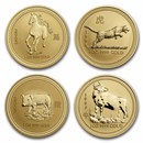 1996-2007 Australia 12-Coin 1 oz Gold Lunar Set BU (Missing Box)