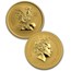 1996-2007 Australia 12-Coin 1 oz Gold Lunar Set BU (Series I)