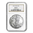 1996 American Silver Eagle MS-69 NGC