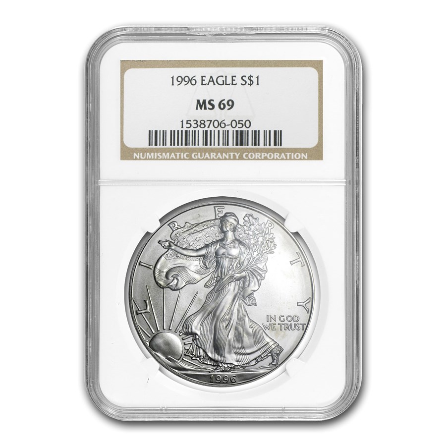 1996 American Silver Eagle MS-69 NGC