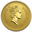 1996 Australia 1/10 oz Gold Lunar Rat (Series I)