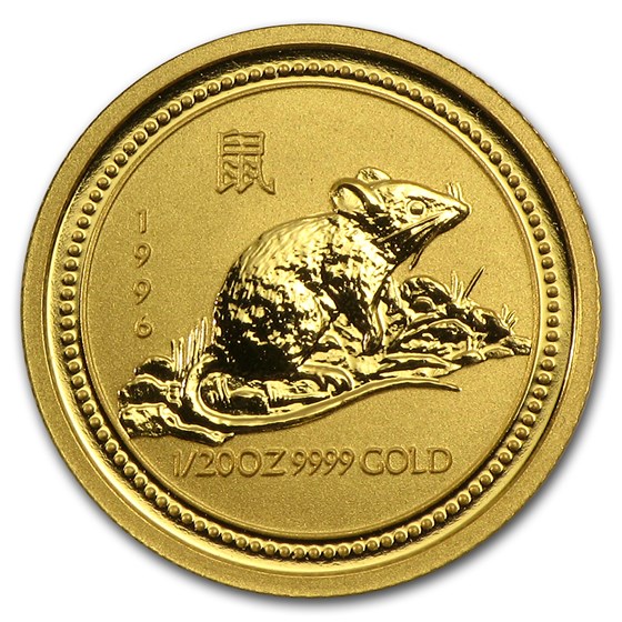 1996 Australia 1/20 oz Gold Lunar Rat (Series I) 1996 Australia 1/20 oz Gold Lunar Rat (Series I)