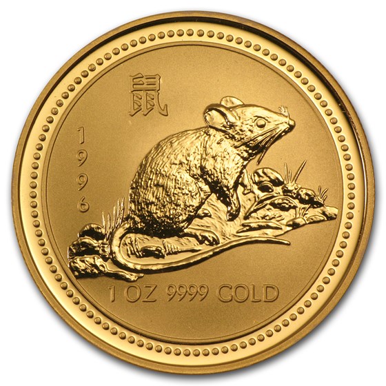1996 Australia 1 oz Gold Lunar Rat (Series I)