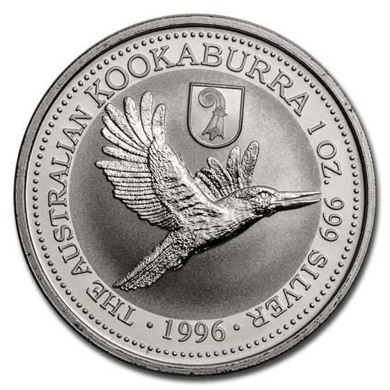 1996 Australia 1 oz Silver Kookaburra BU (Basler Stab Privy) 1996 Australia 1 oz Silver Kookaburra BU (Basler Stab Privy)