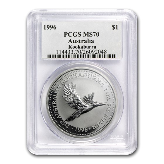 1996 Australia 1 oz Silver Kookaburra MS-70 PCGS 1996 Australia 1 oz Silver Kookaburra MS-70 PCGS