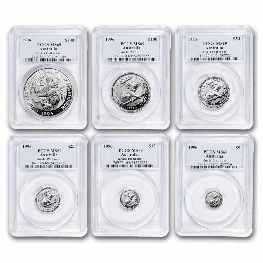 Buy 6-Coin 1996 AUS Platinum Koala MS-69 PCGS Set | APMEX