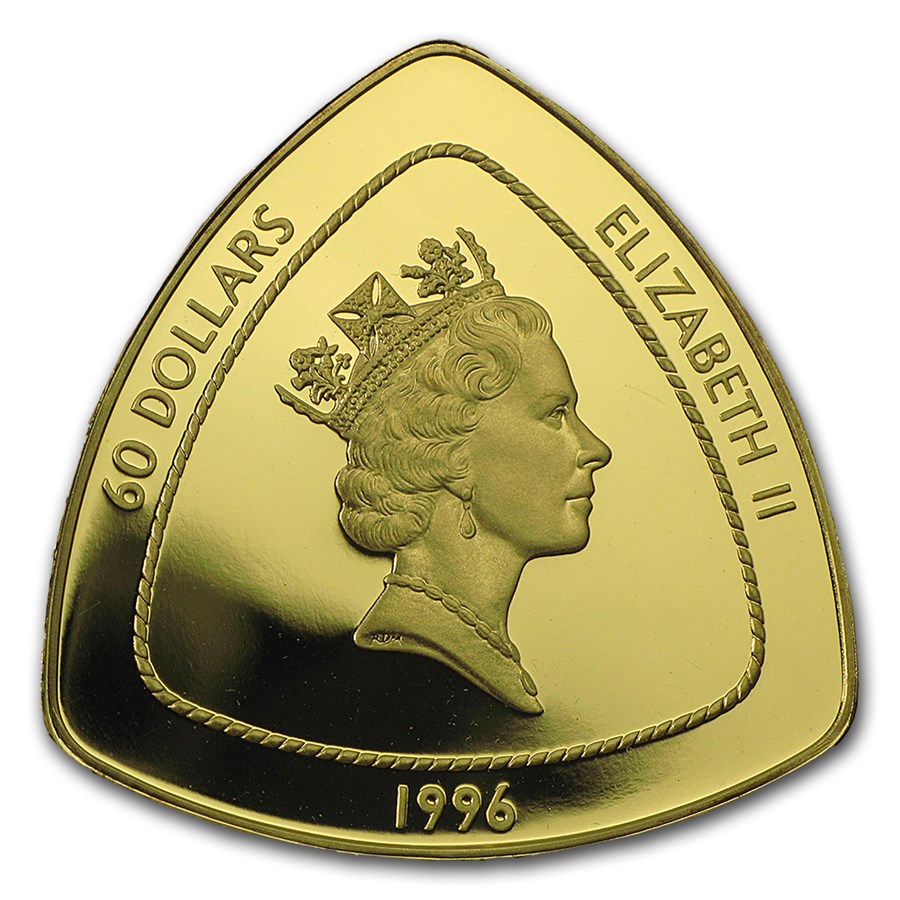 1996 Bermuda 1 oz Proof Gold $60 Triangle