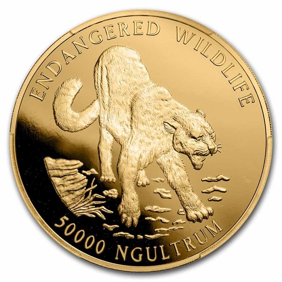 Buy 1996 Bhutan Gold 50,000 Ngultrum Snow Leopard PR-69 PCGS | APMEX