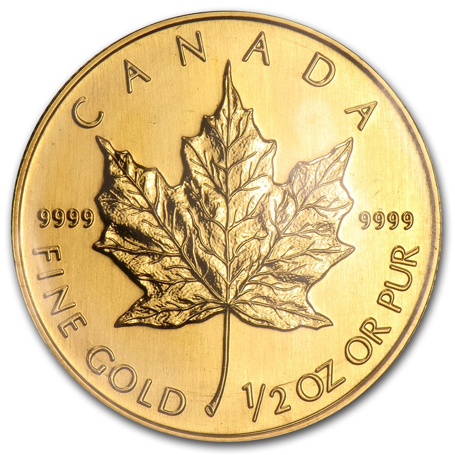 1996 Canada 1/2 oz Gold Maple Leaf BU