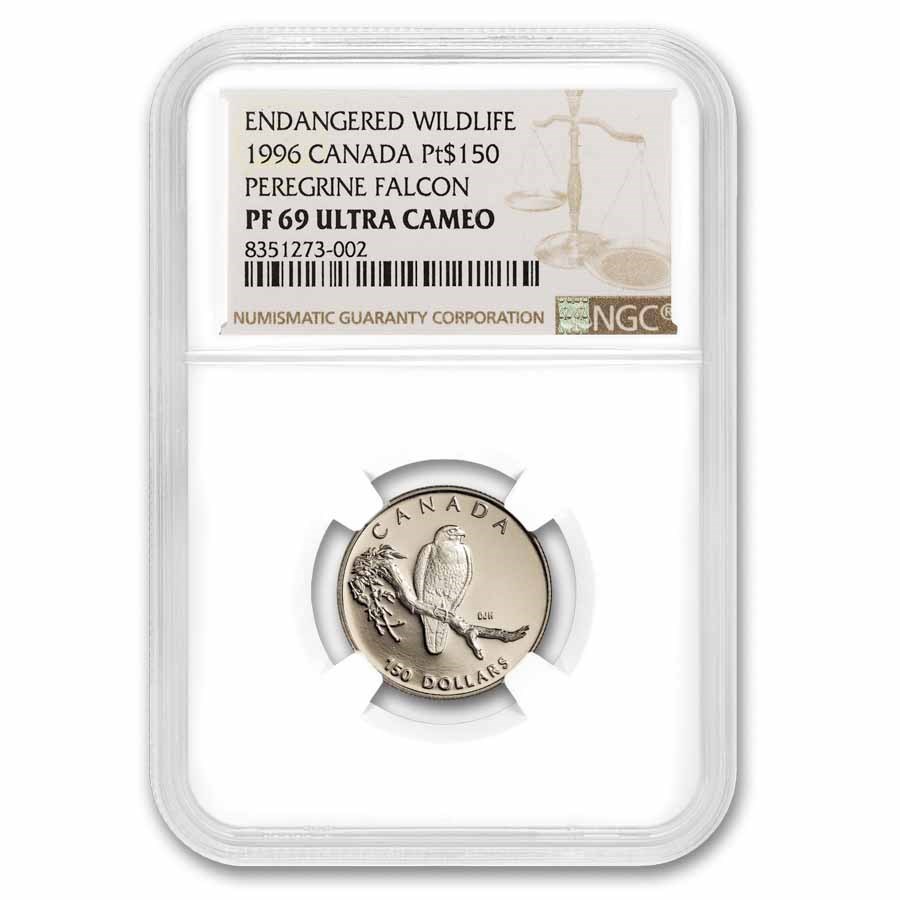 1996 Canada 1/2 oz Proof Platinum Peregrine Falcon NGC PF 69