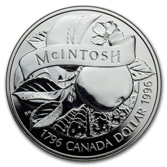 1996 Canada Silver Dollar BU (McIntosh Apple) 1996 Canada Silver Dollar BU (McIntosh Apple)
