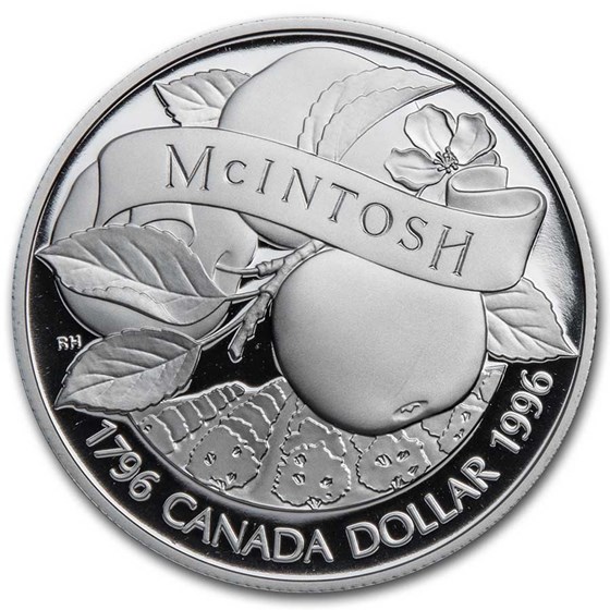 1996 Canada Silver Dollar Proof (McIntosh Apple w/OGP) 1996 Canada Silver Dollar Proof (McIntosh Apple w/OGP)