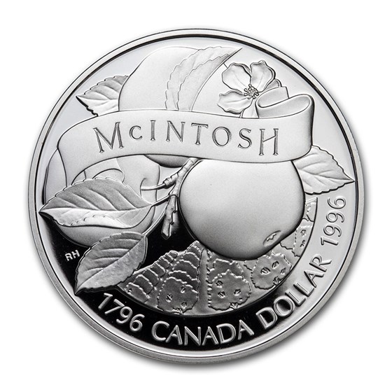 1996 Canada Silver Dollar Proof (McIntosh Apple) 1996 Canada Silver Dollar Proof (McIntosh Apple)
