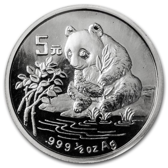 1996 China 1/2 oz Silver Panda 5 Yuan (Sealed) 1996 China 1/2 oz Silver Panda 5 Yuan (Sealed)