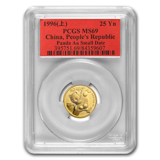 1996 China 1/4 oz Gold Panda MS-69 PCGS (Small Date) 1996 China 1/4 oz Gold Panda MS-69 PCGS (Small Date)