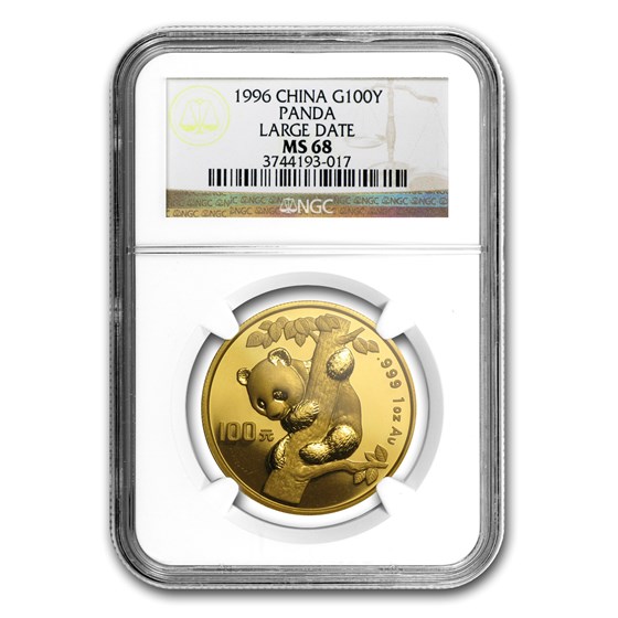 1996 China 1 oz Gold Panda Large Date MS-68 NGC 1996 China 1 oz Gold Panda Large Date MS-68 NGC