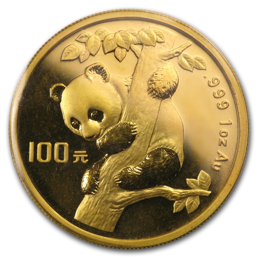 1996 China 1 oz Gold Panda Small Date BU (Sealed)
