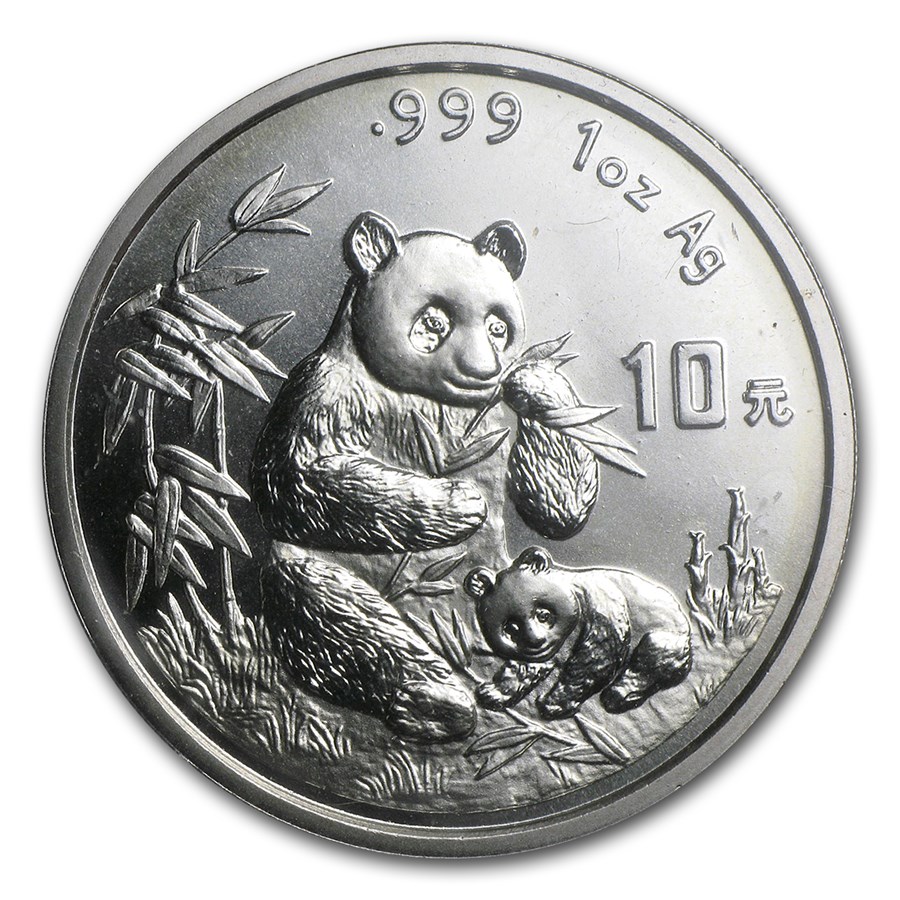 1996 China 1 oz Silver Panda Large Date BU (Sealed)