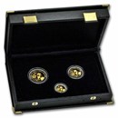 1996 China 3-Coin Bimetallic Panda Proof Set (Damaged Box)