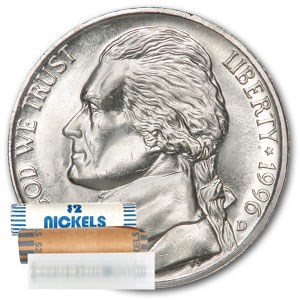 1996-D Jefferson Nickel 40-Coin Roll BU