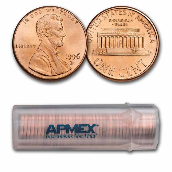 1996-D Lincoln Cent 50-Coin Roll BU 1996-D Lincoln Cent 50-Coin Roll BU