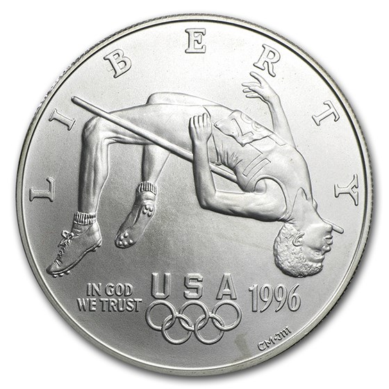 1996-D Olympic High Jump $1 Silver Commem BU (Capsule only) 1996-D Olympic High Jump $1 Silver Commem BU (Capsule only)
