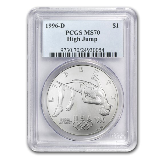 1996-D Olympic High Jump $1 Silver Commem MS-70 PCGS 1996-D Olympic High Jump $1 Silver Commem MS-70 PCGS