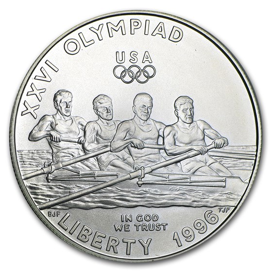 1996-D Olympic Rowing $1 Silver Commem BU (Capsule Only) 1996-D Olympic Rowing $1 Silver Commem BU (Capsule Only)
