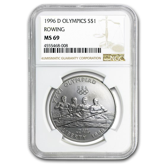 1996-D Olympic Rowing $1 Silver Commem MS-69 NGC 1996-D Olympic Rowing $1 Silver Commem MS-69 NGC