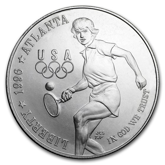 1996-D Olympic Tennis $1 Silver Commem BU (Capsule Only) 1996-D Olympic Tennis $1 Silver Commem BU (Capsule Only)