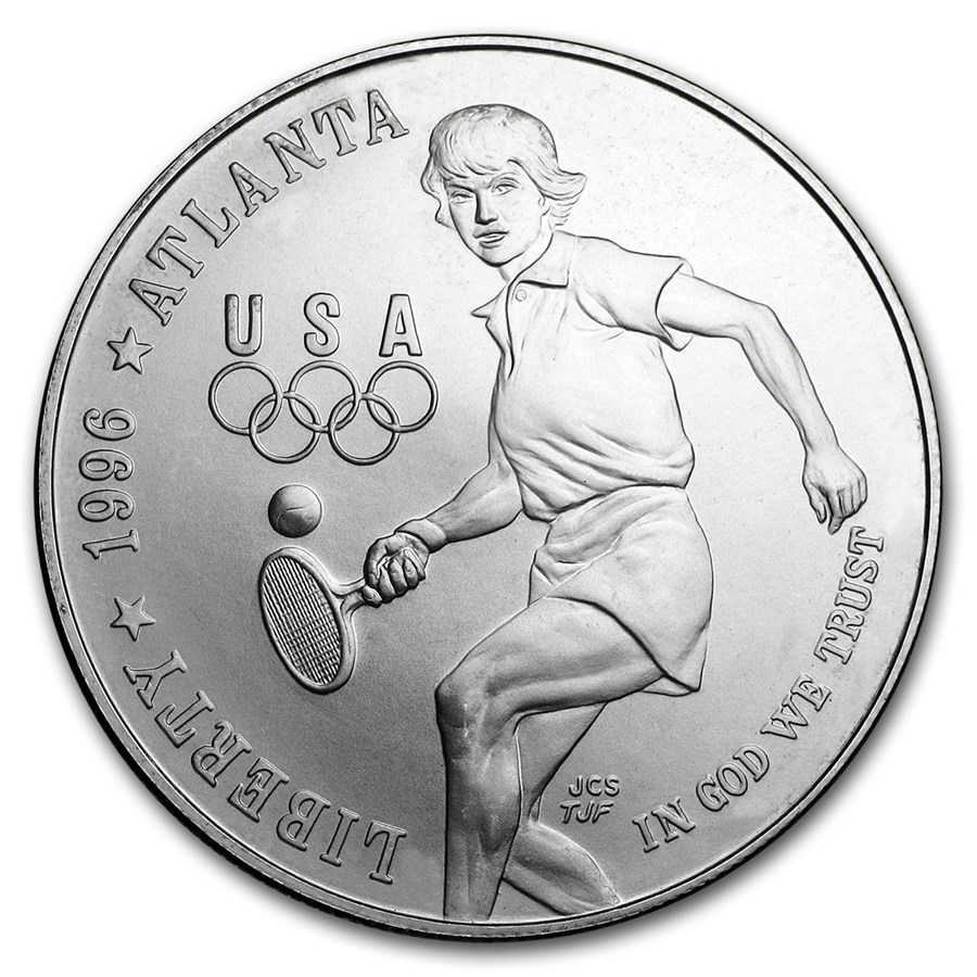 1996-D Olympic Tennis $1 Silver Commem BU (Capsule Only)