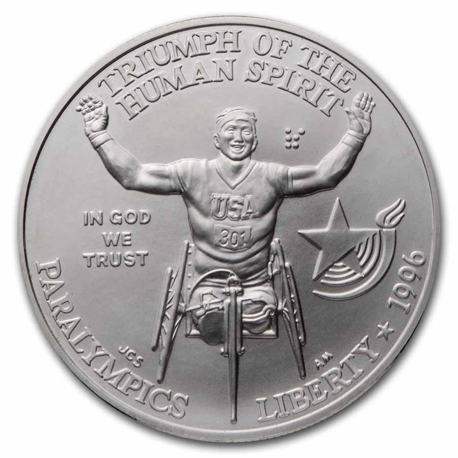 1996-D Paralympic $1 Silver Commem BU (w/Box & COA)
