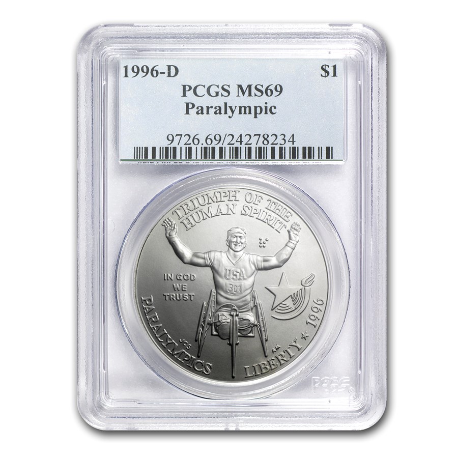1996-D Paralympic $1 Silver Commem MS-69 PCGS