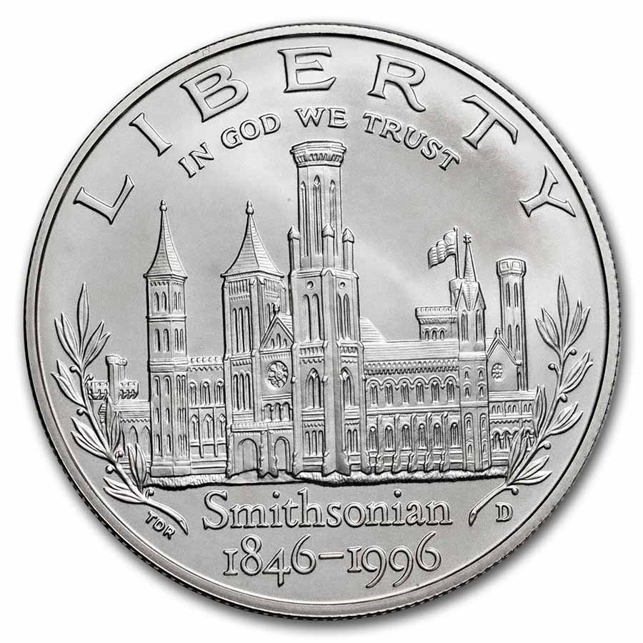 1996-D Smithsonian $1 Silver Commem BU (Capsule Only)