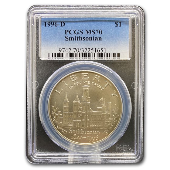 1996-D Smithsonian $1 Silver Commem MS-70 PCGS 1996-D Smithsonian $1 Silver Commem MS-70 PCGS