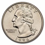 1996-D Washington Quarter 40-Coin Roll BU