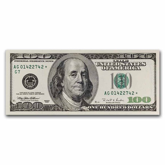 1996* (G-Chicago) $100 FRN CU (Fr#2175-G*) Star Note! 1996* (G-Chicago) $100 FRN CU (Fr#2175-G*) Star Note!