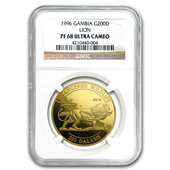 1996 Gambia Gold 200 Dalasis PF-68 NGC 1996 Gambia Gold 200 Dalasis PF-68 NGC