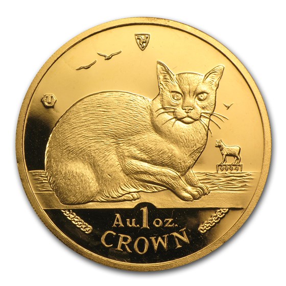 1996 Isle of Man 1 oz Gold Burmese Cat BU